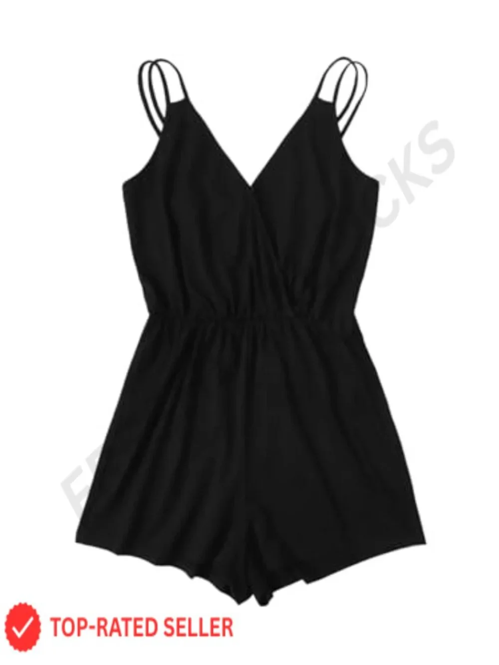 Sleeveless V-Neck Cami Romper Jumpsuit Summer Vacation Short Romper